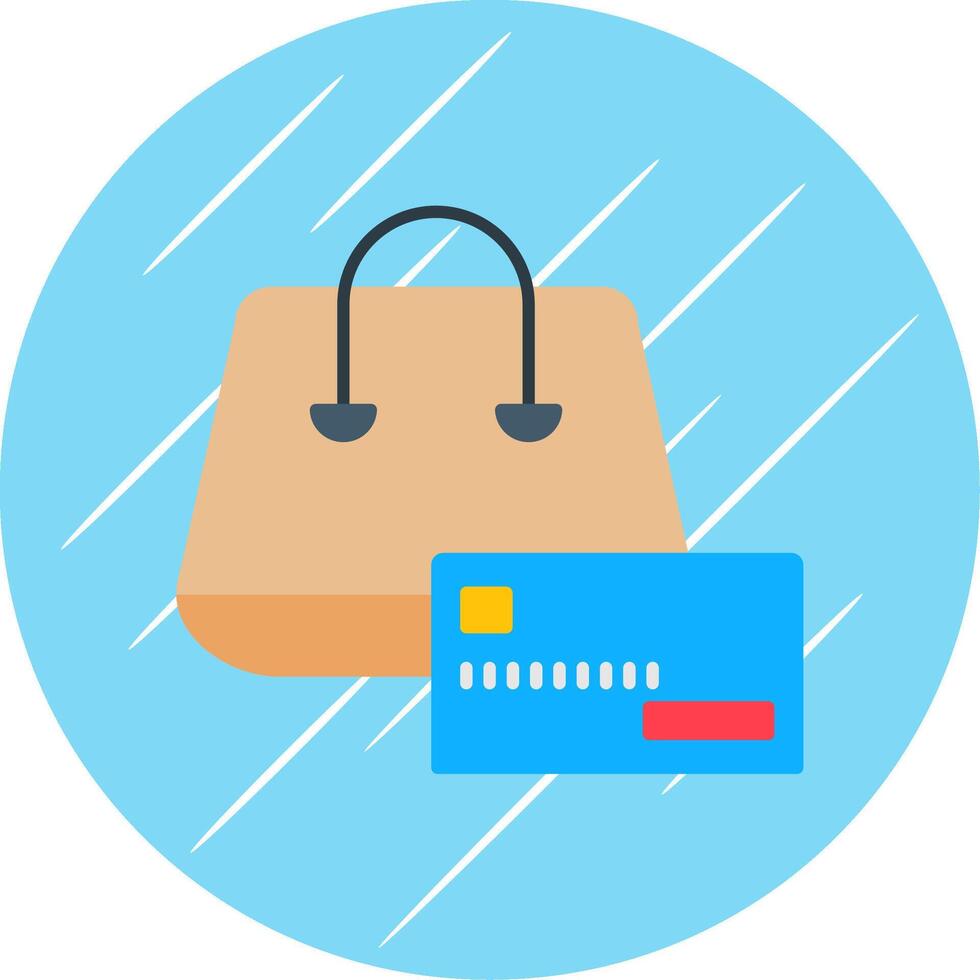 Buying On Credit Flat Circle Icon Design vector