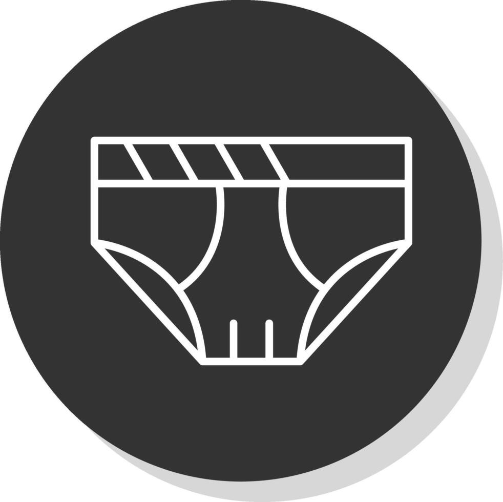 Underwear Line Shadow Circle Icon Design vector