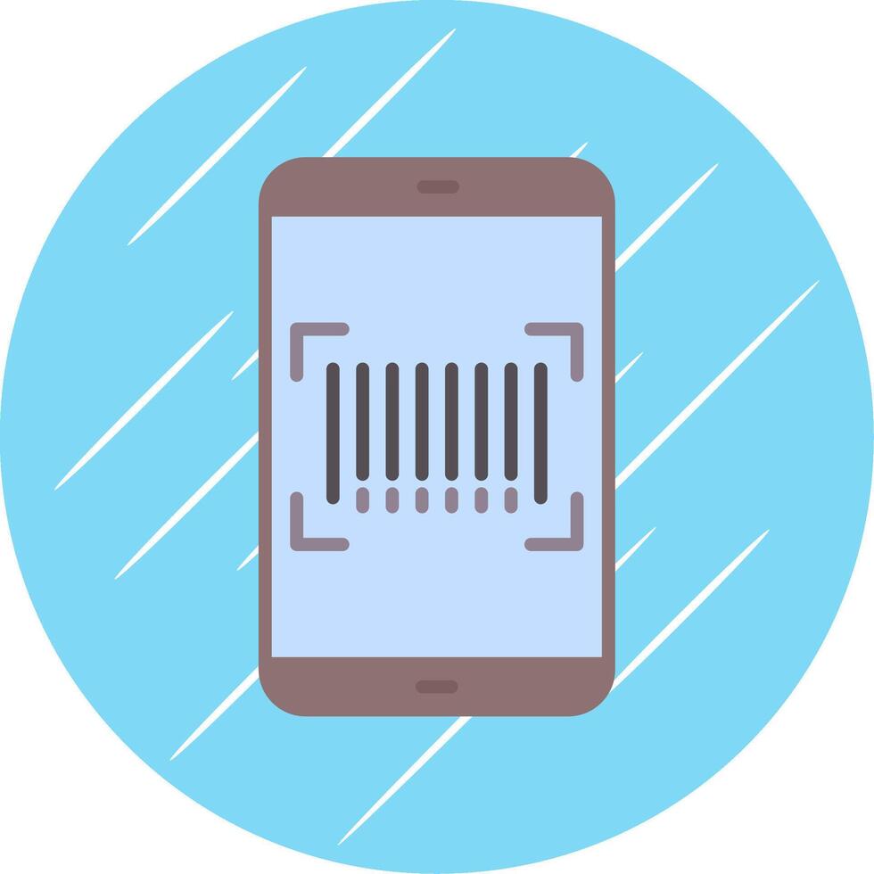 Barcode Scan Flat Circle Icon Design vector