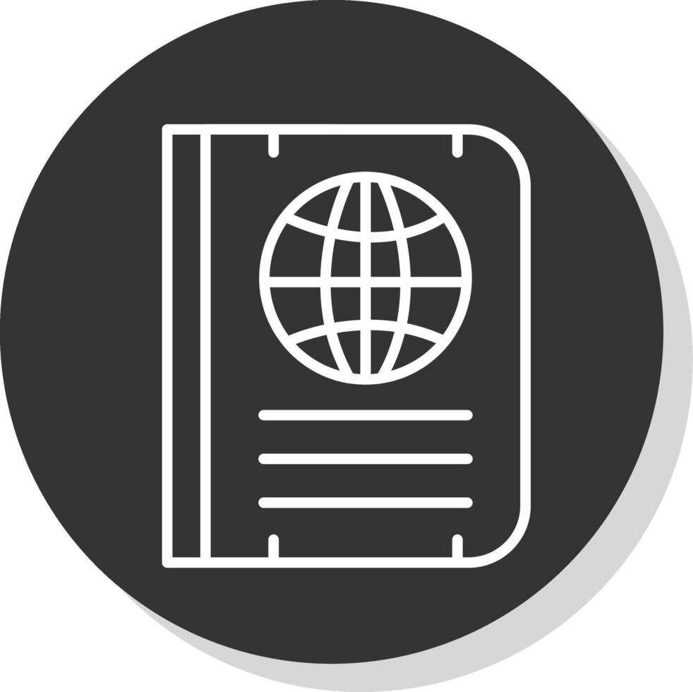 Passport Line Shadow Circle Icon Design vector