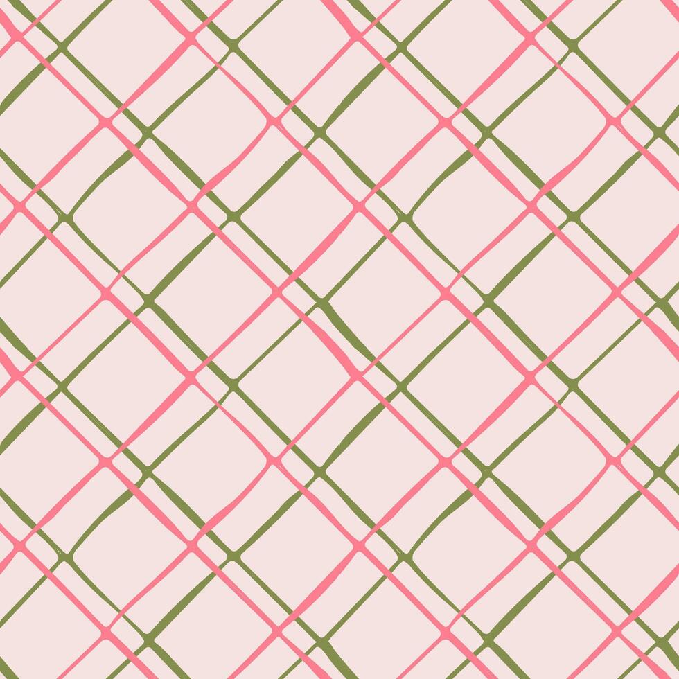 Seamless pattern with rhombus. Simple abstract geometric background. Baby pink ornament. Doodle style illustration for paper, fabric, textile. vector