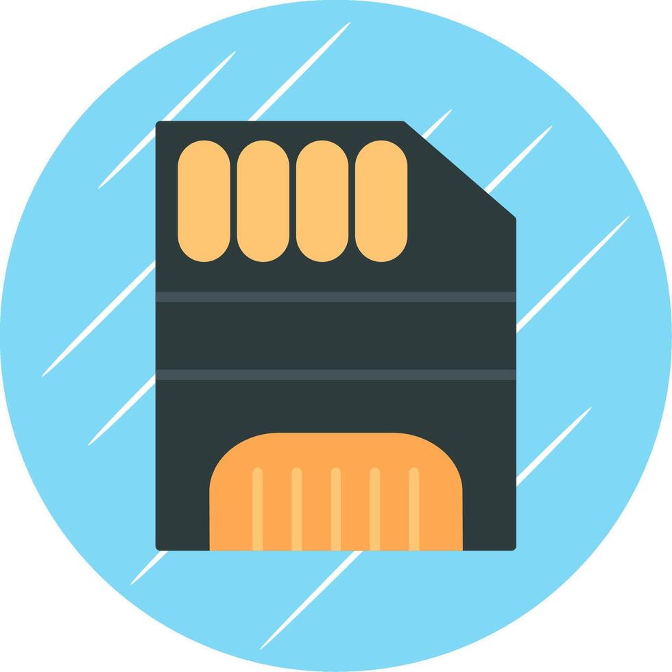 Memory Card Flat Circle Icon Design vector