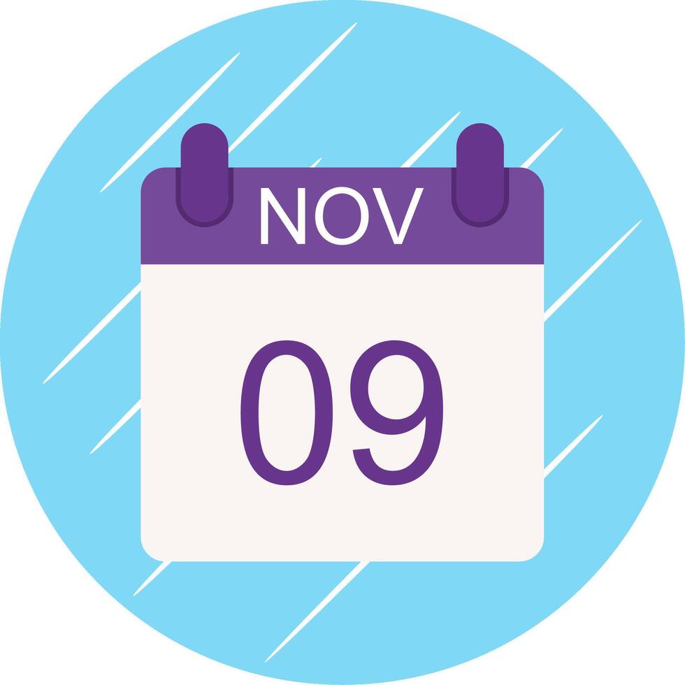 November Flat Circle Icon Design vector