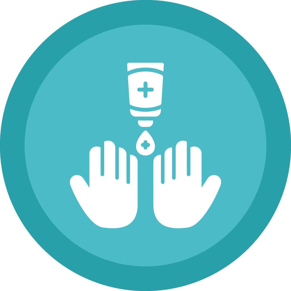 Hand Wash Line Shadow Circle Icon Design vector