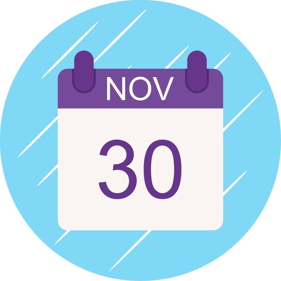 November Flat Circle Icon Design vector