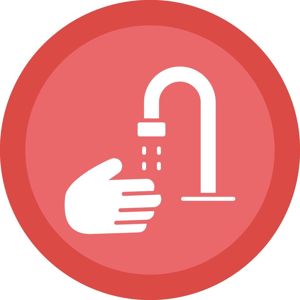 Hand Wash Line Shadow Circle Icon Design vector