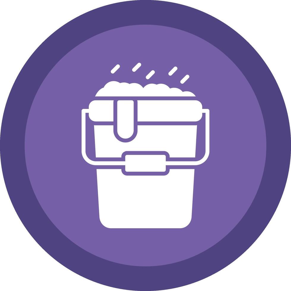 Bucket Line Shadow Circle Icon Design vector