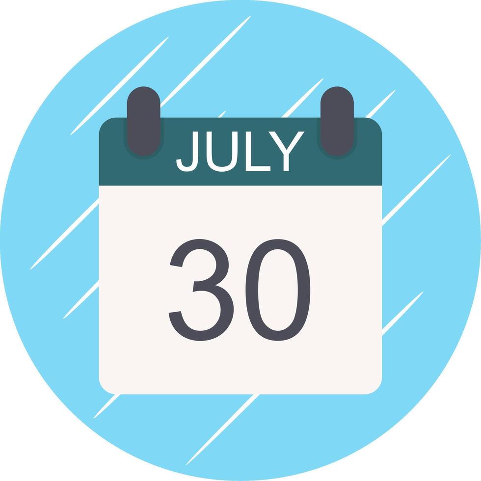 July Flat Circle Icon Design vector