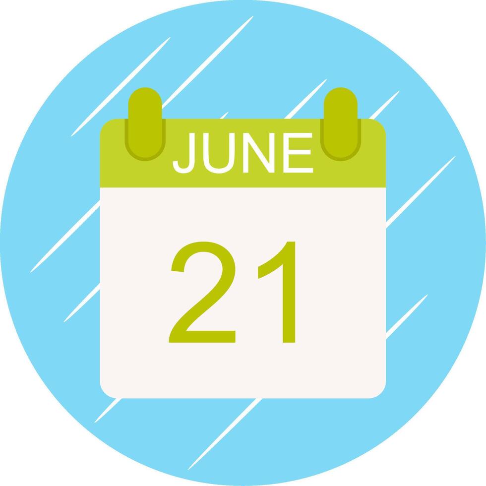 June Flat Circle Icon Design vector