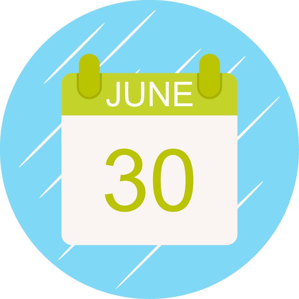 June Flat Circle Icon Design vector