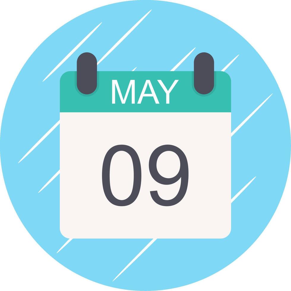 May Flat Circle Icon Design vector