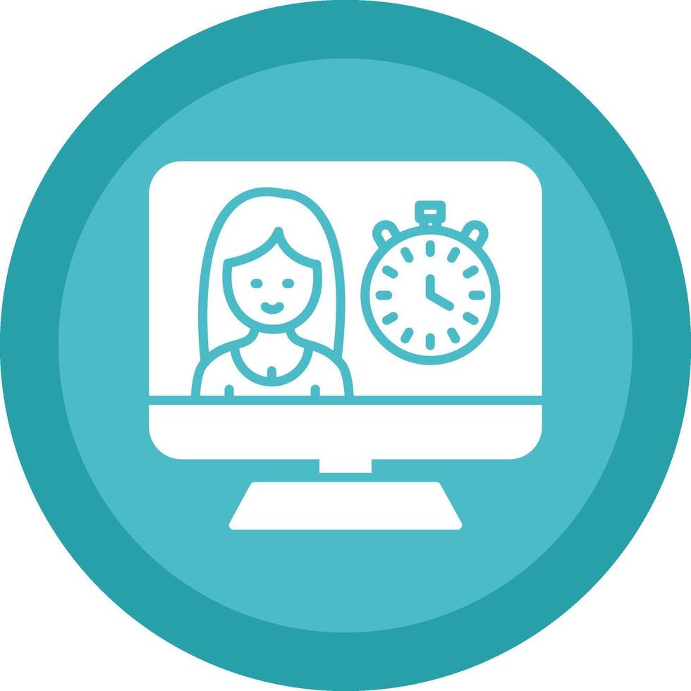 Timer Line Shadow Circle Icon Design vector