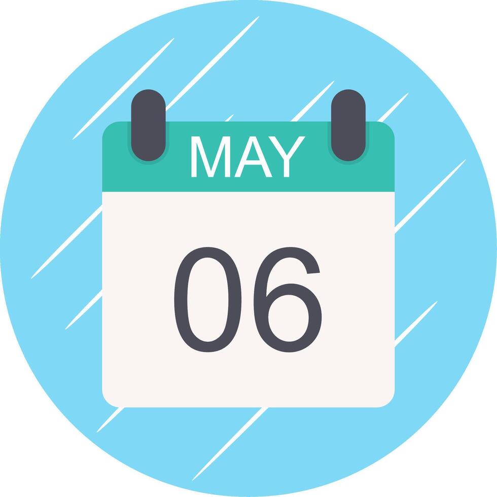 May Flat Circle Icon Design vector
