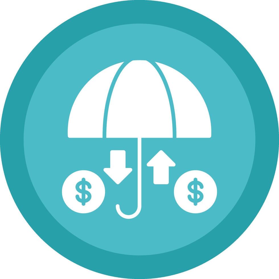 Insurance Line Shadow Circle Icon Design vector
