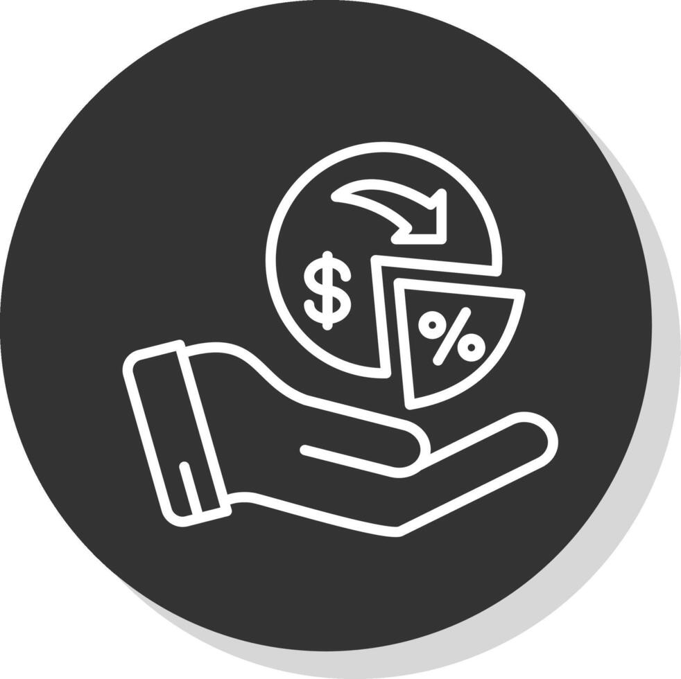 Dividends Line Shadow Circle Icon Design vector
