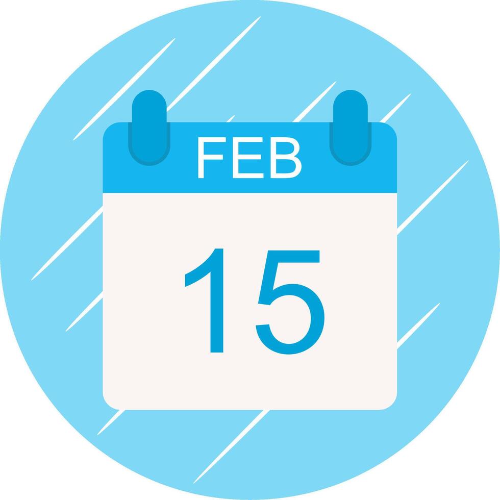 February Flat Circle Icon Design vector