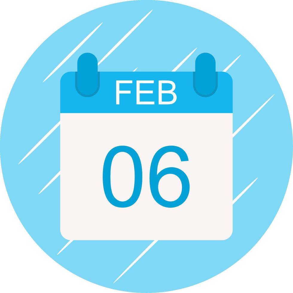 febrero plano circulo icono diseño vector