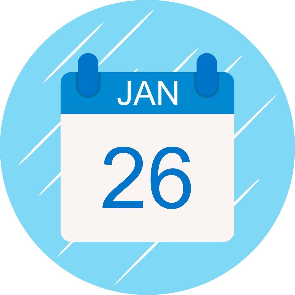 January Flat Circle Icon Design vector