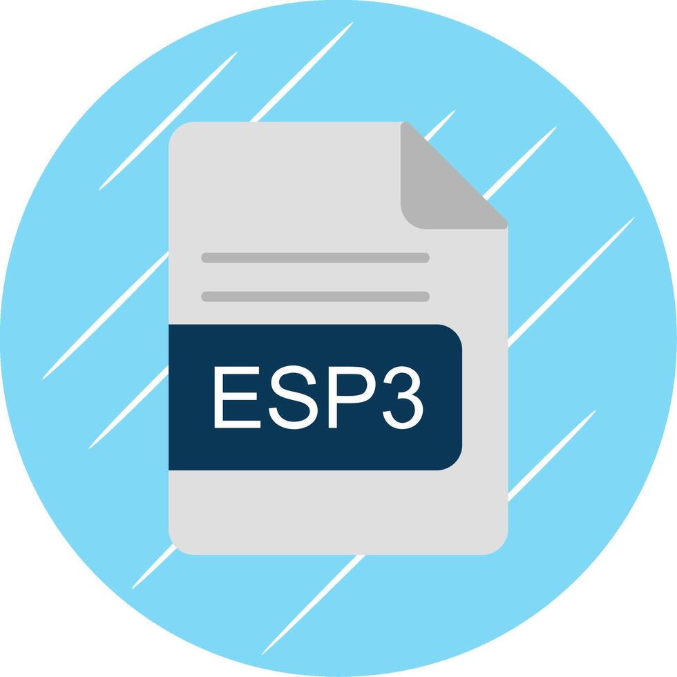 ESP3 File Format Flat Circle Icon Design vector