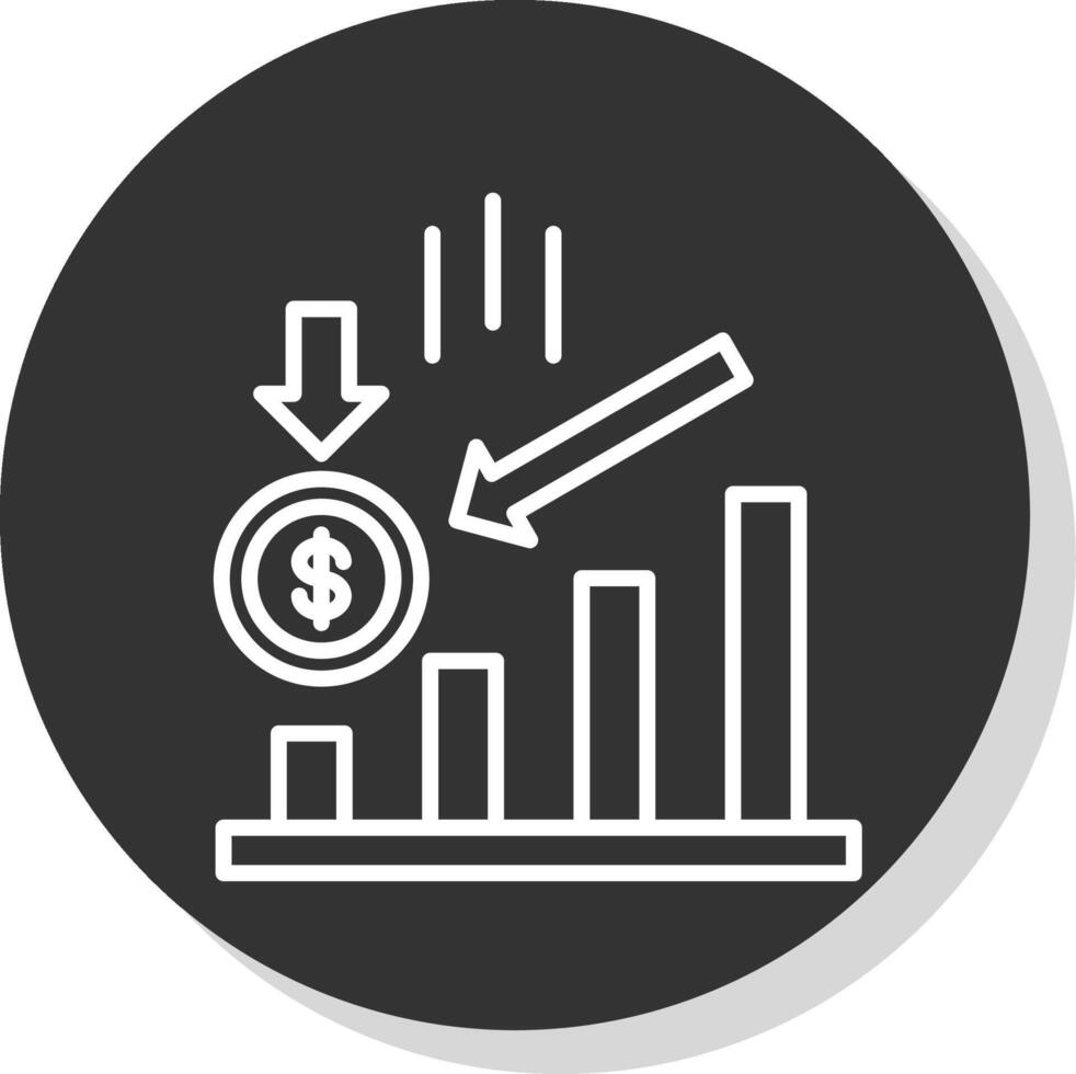 Losses Line Shadow Circle Icon Design vector