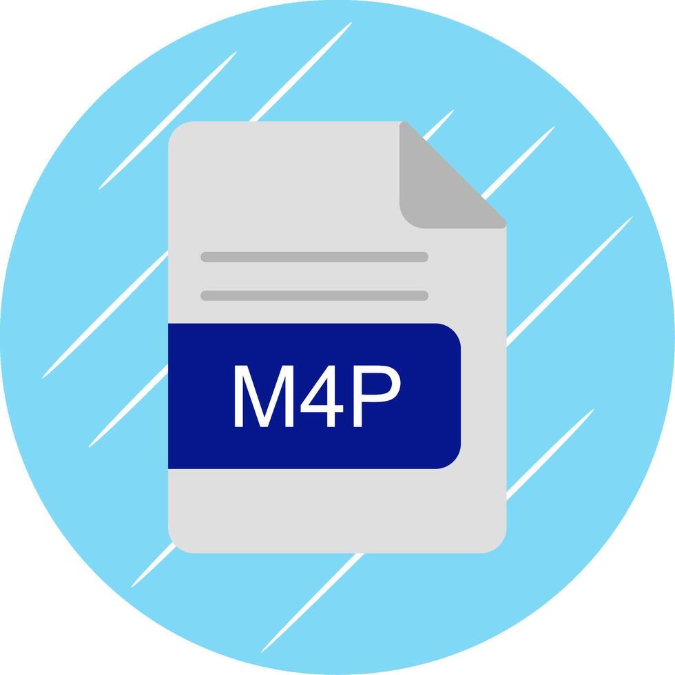 M4P File Format Flat Circle Icon Design vector