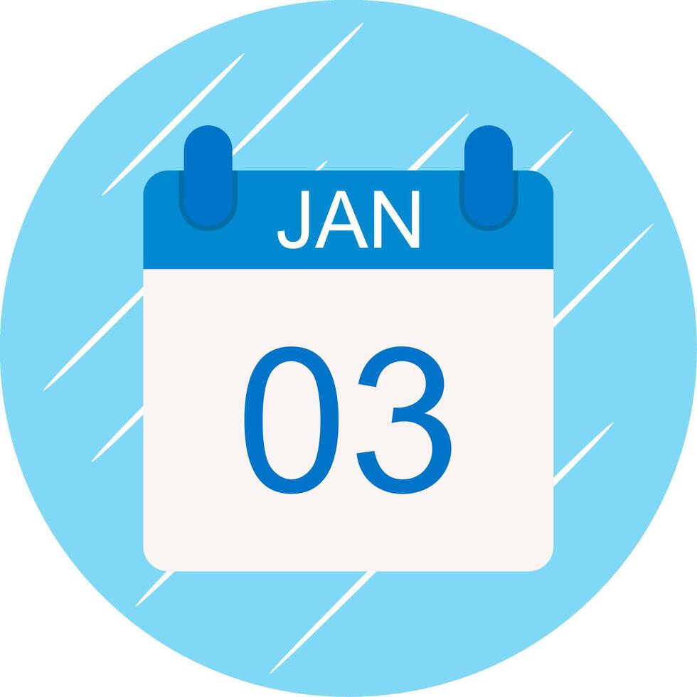 January Flat Circle Icon Design vector