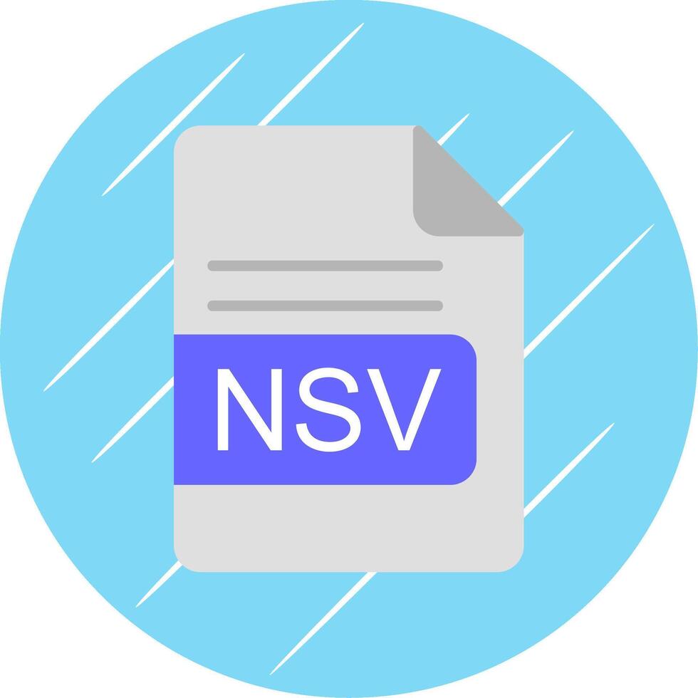 NSV File Format Flat Circle Icon Design vector