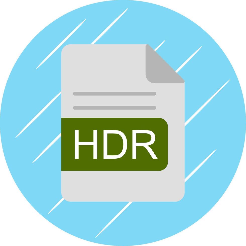 HDR File Format Flat Circle Icon Design vector