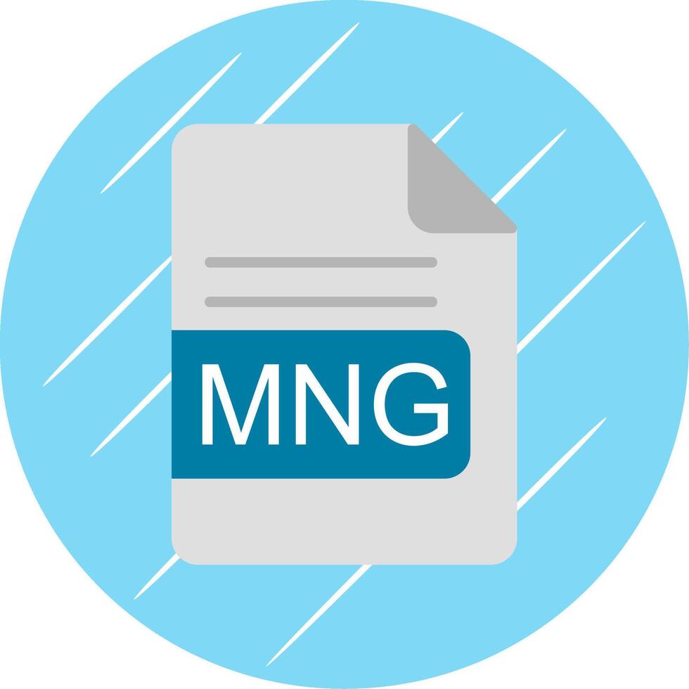 MNG File Format Flat Circle Icon Design vector