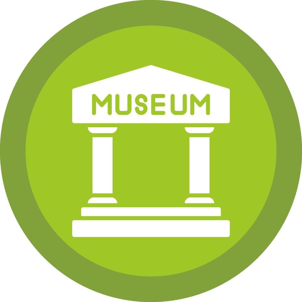 Museum Line Shadow Circle Icon Design vector