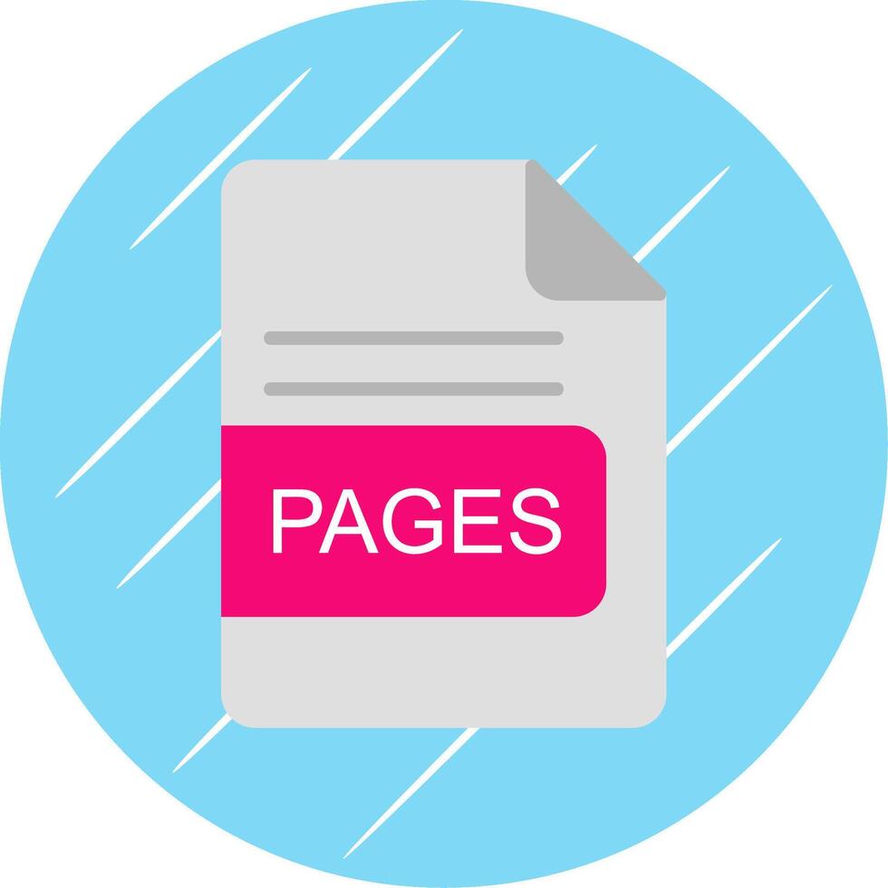 PAGES File Format Flat Circle Icon Design vector