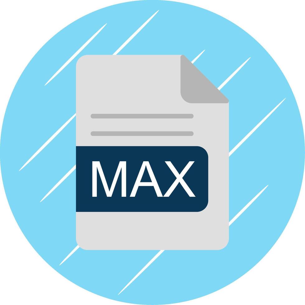 MAX File Format Flat Circle Icon Design vector