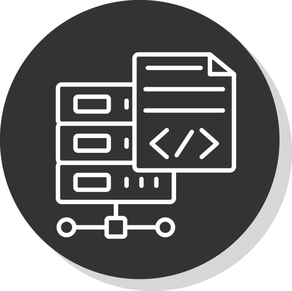 Programming Language Line Shadow Circle Icon Design vector