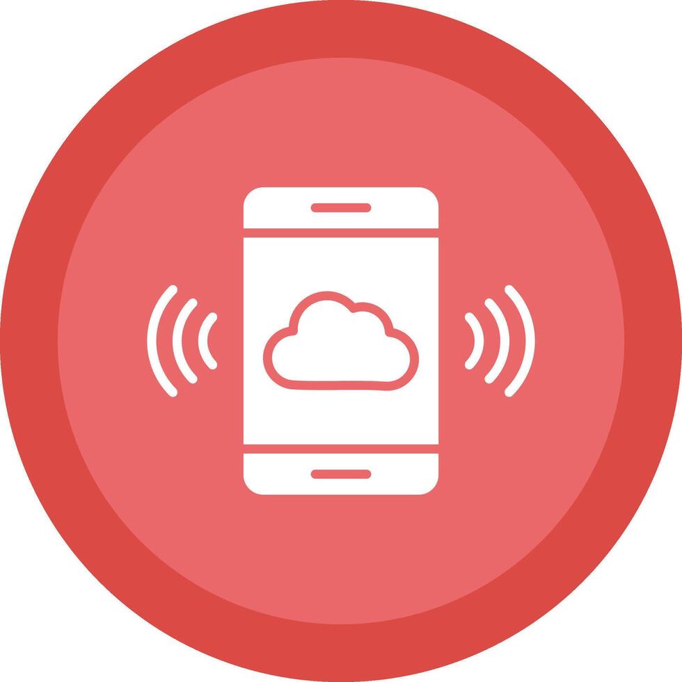 Mobile Cloud Line Shadow Circle Icon Design vector
