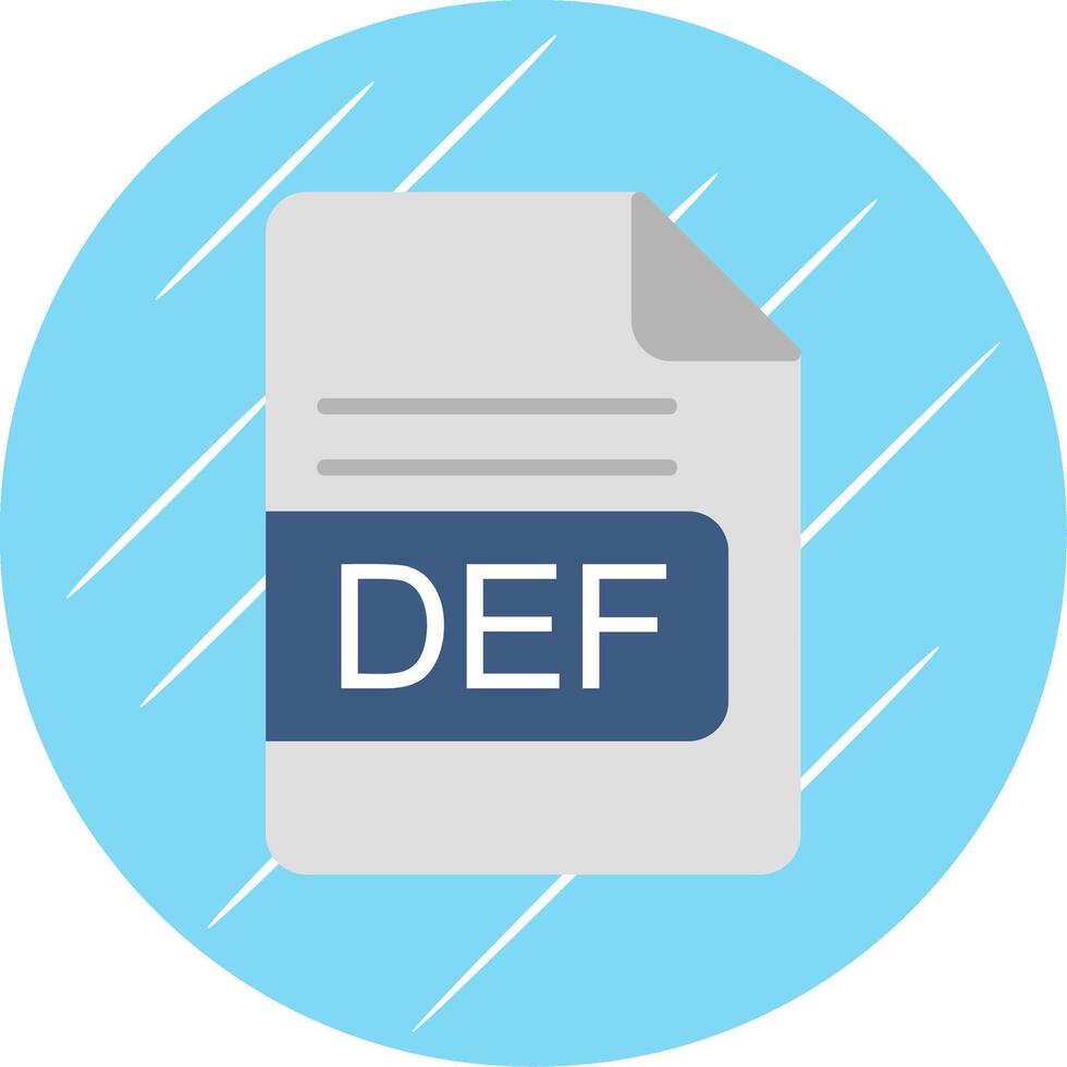 DEF File Format Flat Circle Icon Design vector