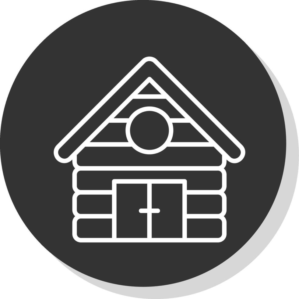 Cabin Line Shadow Circle Icon Design vector