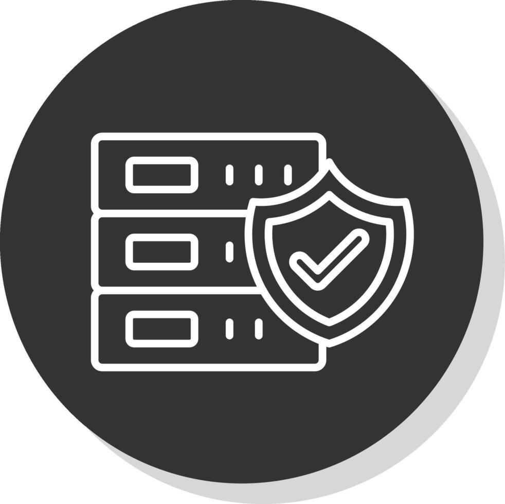 base de datos seguridad línea sombra circulo icono diseño vector