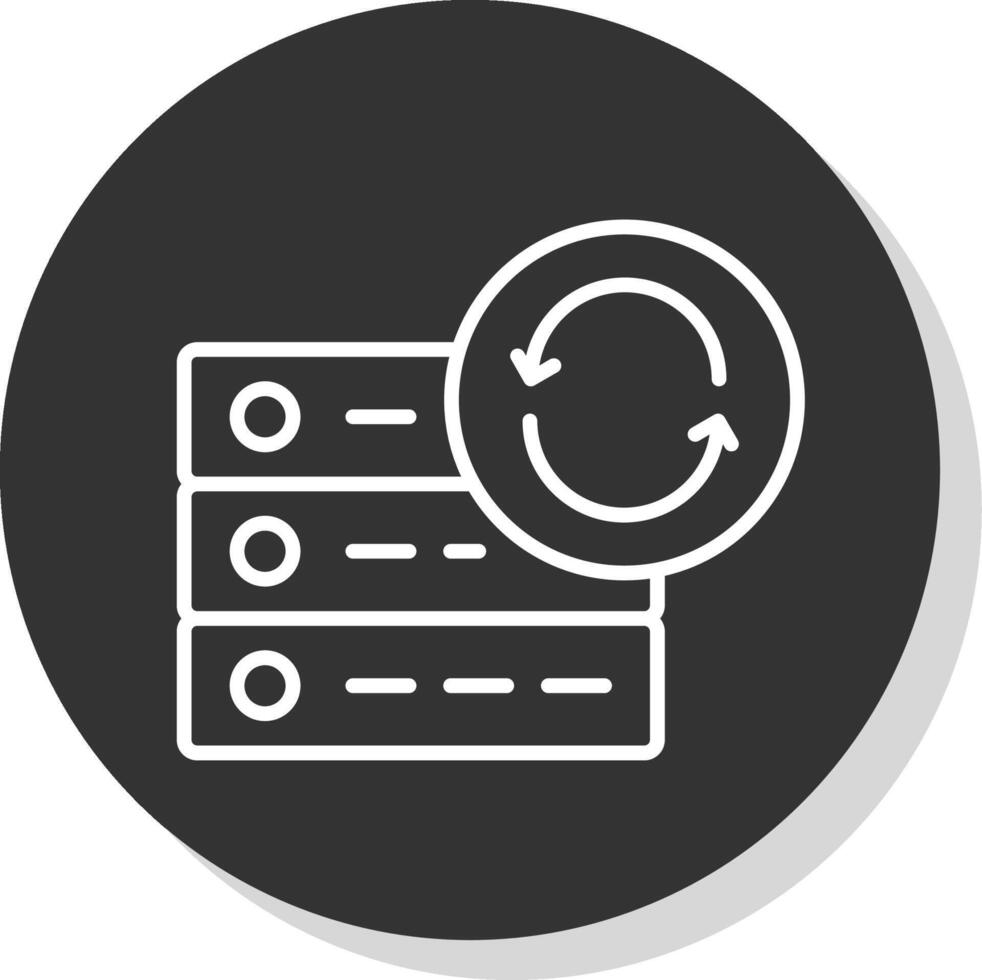 Data Synchronization Line Shadow Circle Icon Design vector