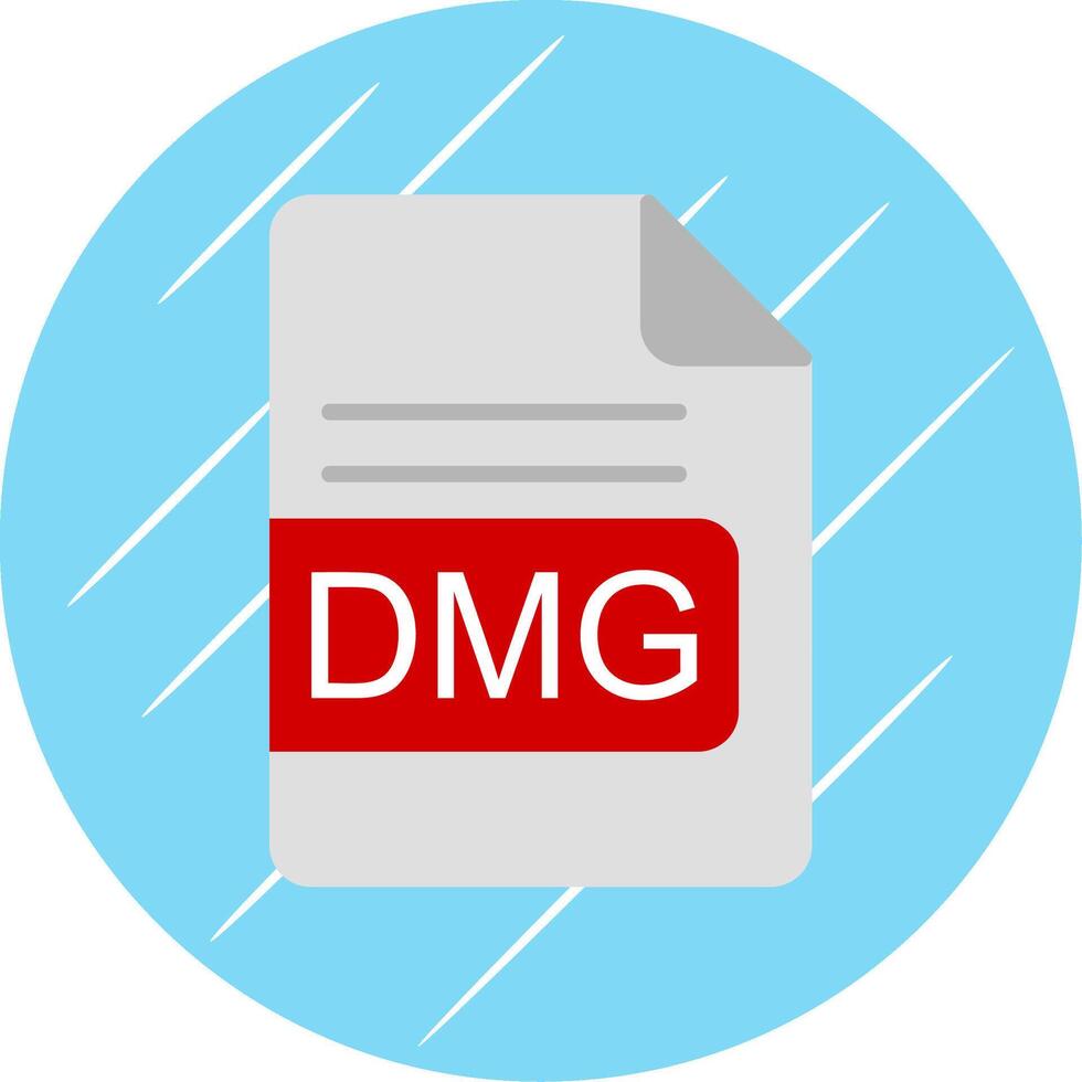 DMG File Format Flat Circle Icon Design vector