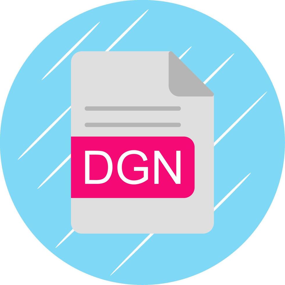 DGN File Format Flat Circle Icon Design vector