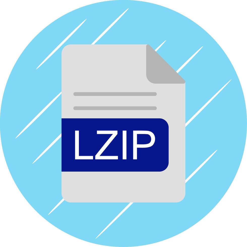 LZIP File Format Flat Circle Icon Design vector