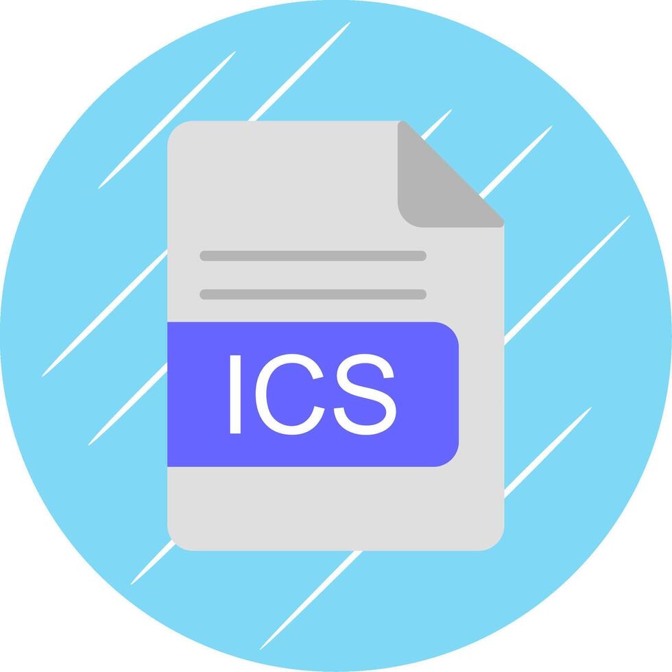 ICS File Format Flat Circle Icon Design vector