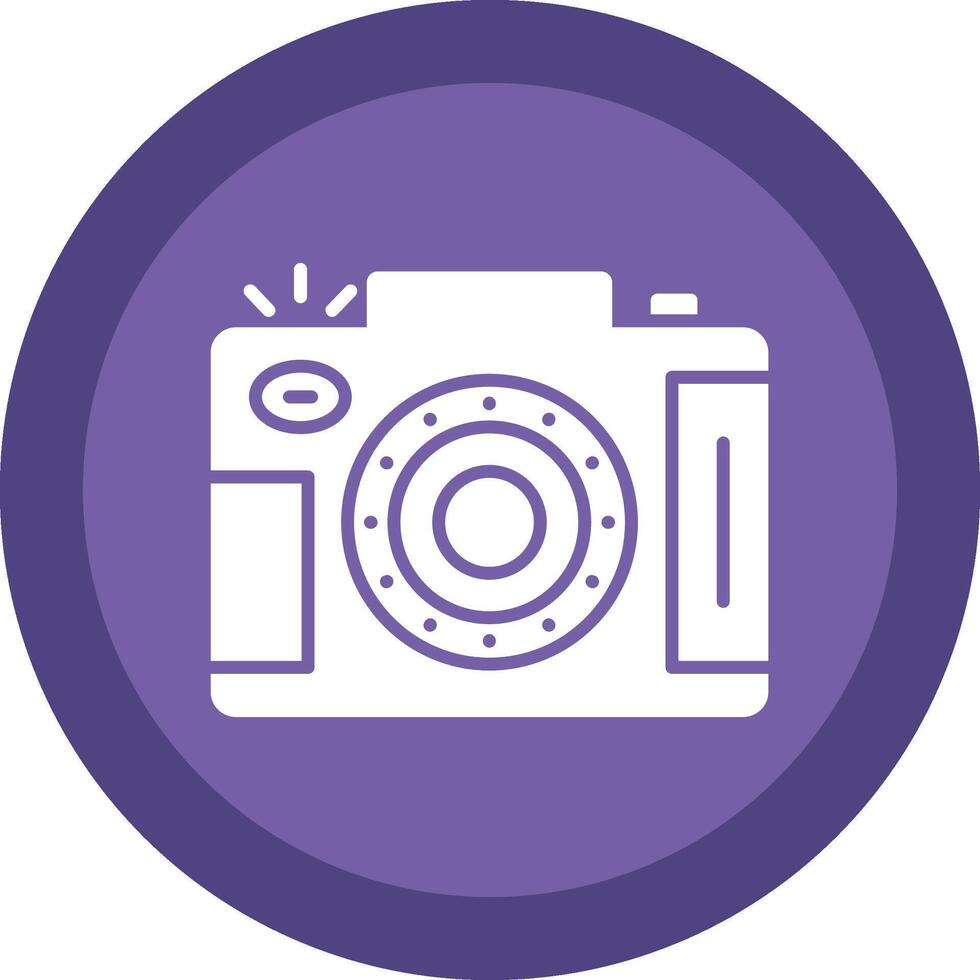 Dslr Camera Line Shadow Circle Icon Design vector