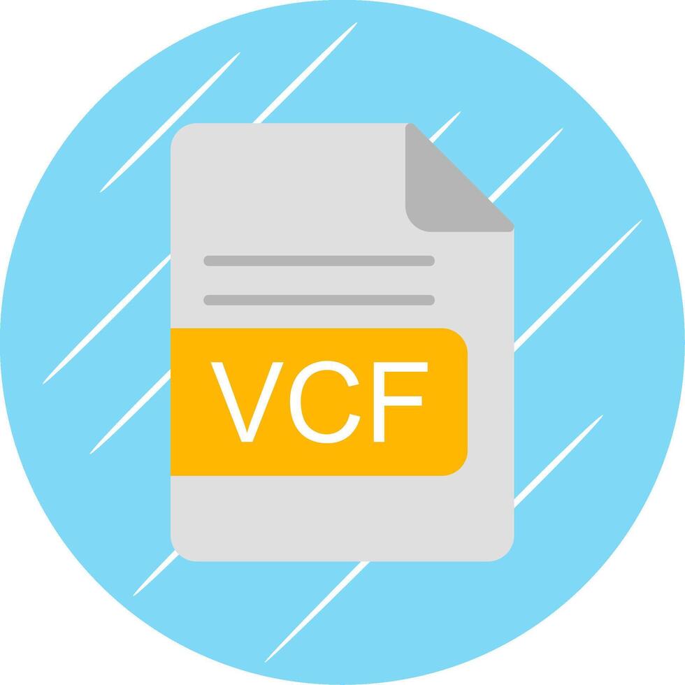 VCF File Format Flat Circle Icon Design vector