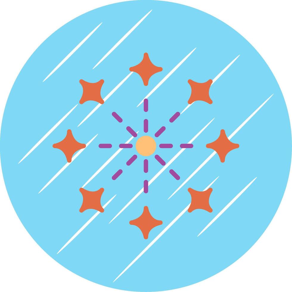 Firework Flat Circle Icon Design vector