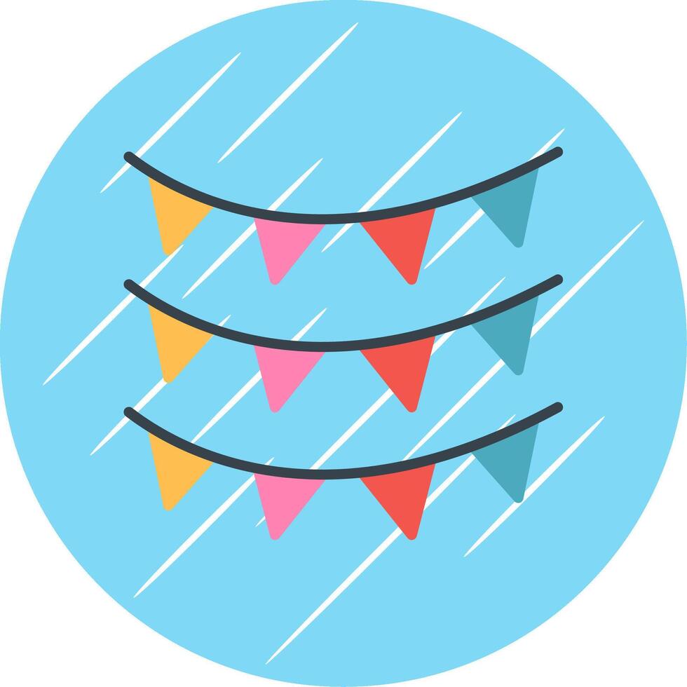 Bunting Flat Circle Icon Design vector