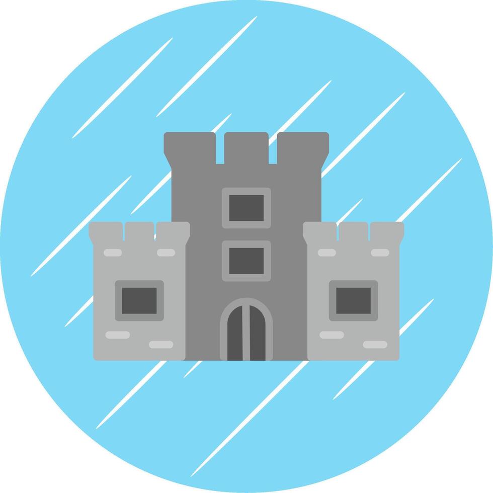 castillo plano circulo icono diseño vector