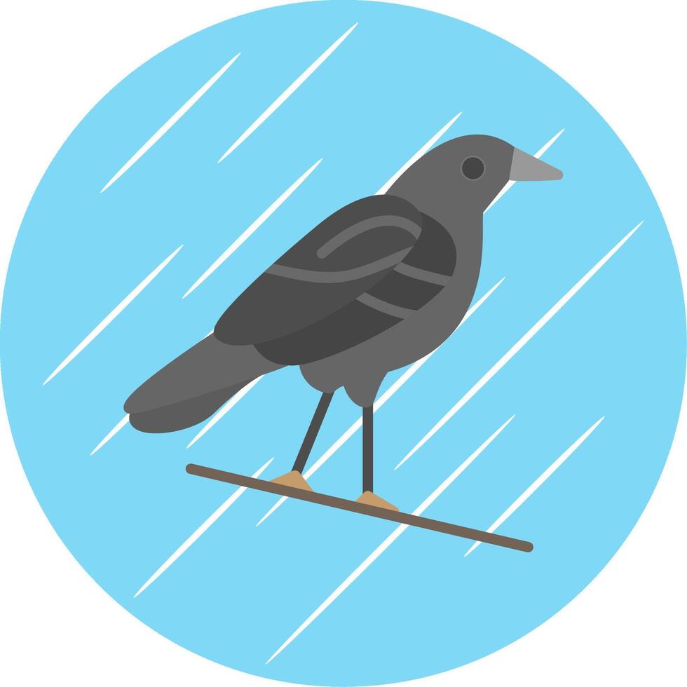 Crow Flat Circle Icon Design vector