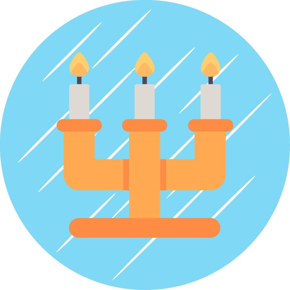Candelabra Flat Circle Icon Design vector