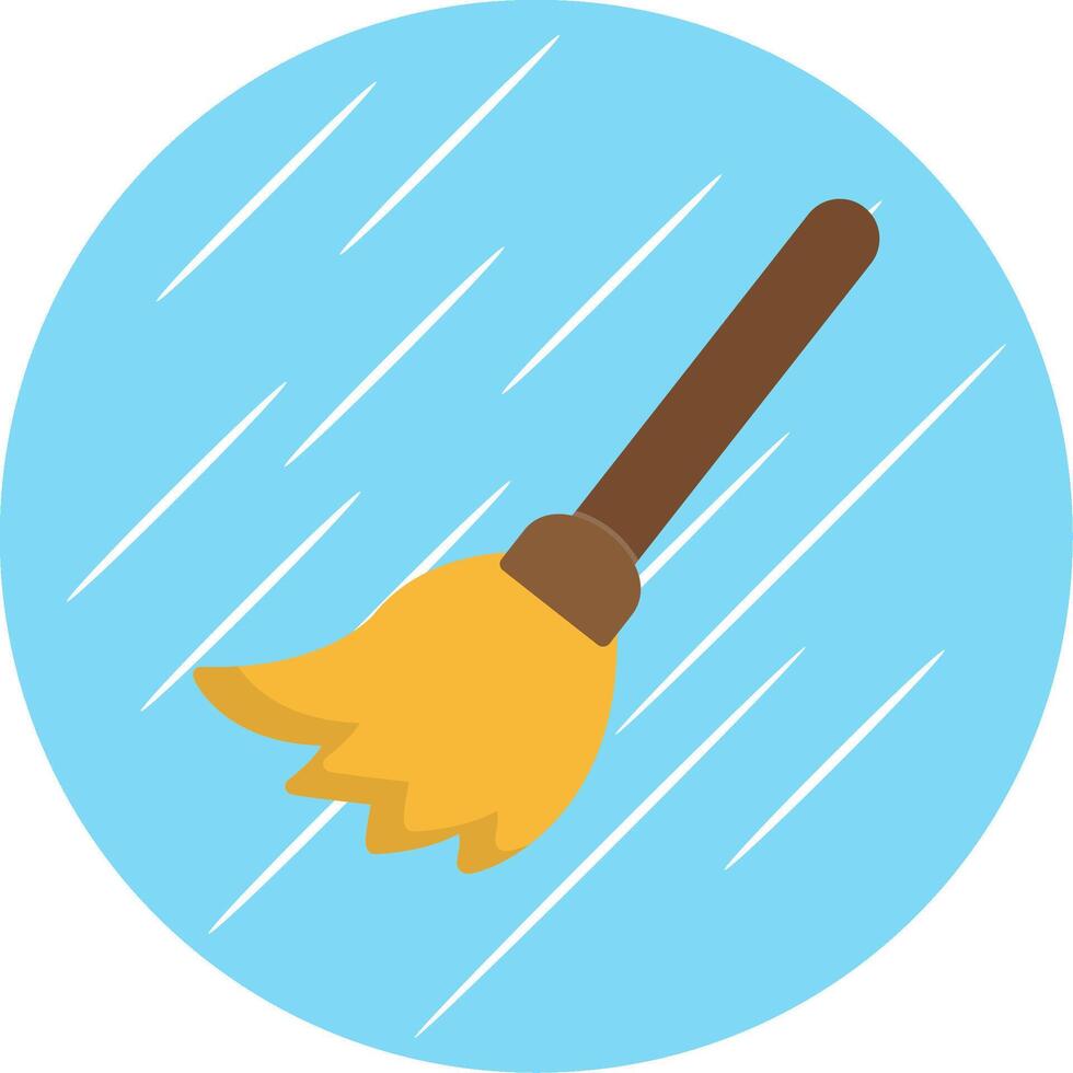 Broom Flat Circle Icon Design vector